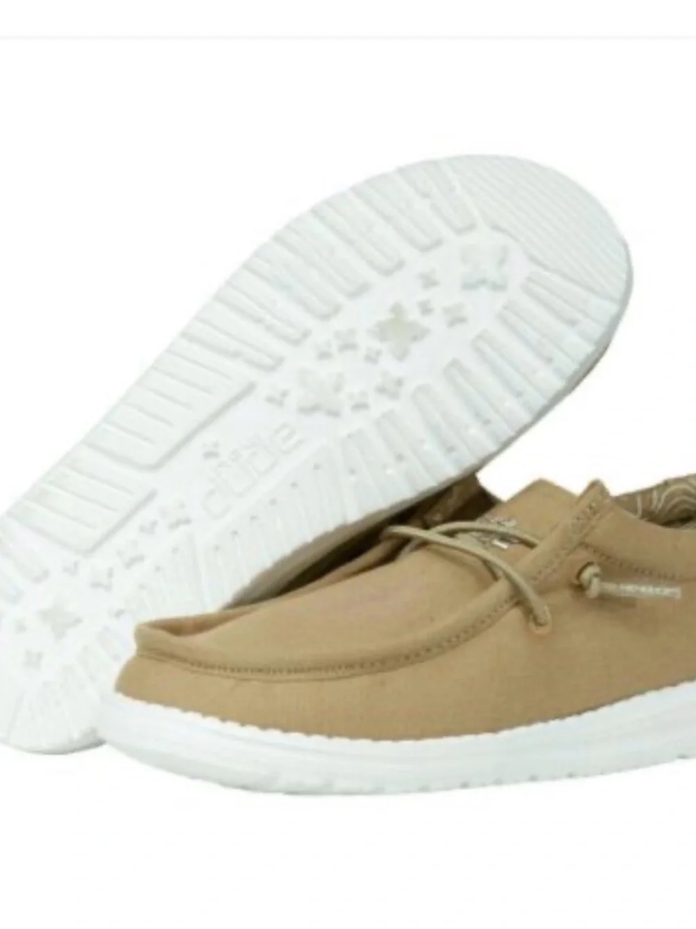 Hey Dude Kids Moccasins in Tan with White Sole